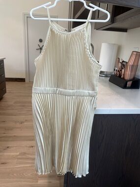 abercrombie kids Cream Pleated Halter Dress with Waistband